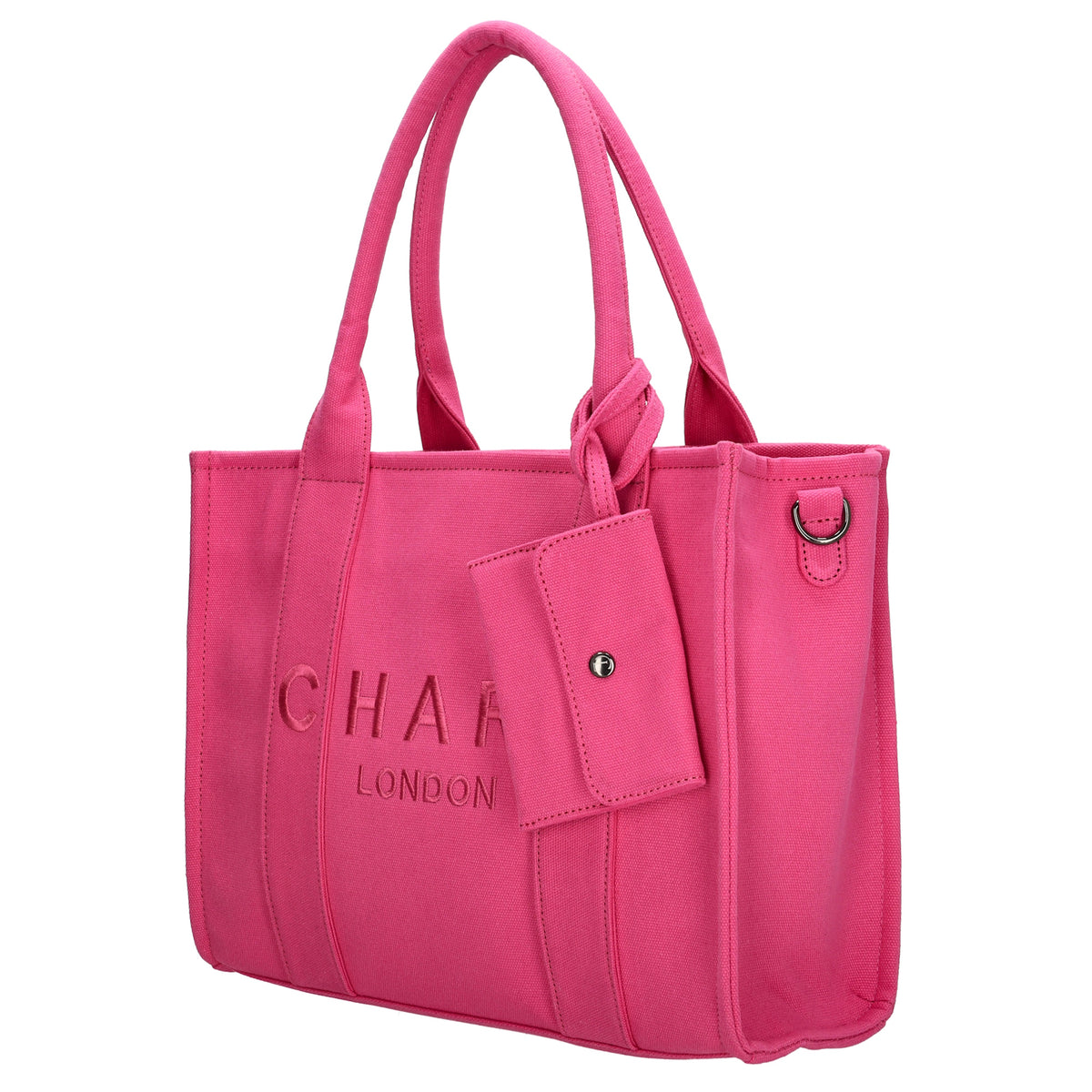 Leinenshopper 34 x 27cm in Fuchsia| Pink mit Reißverschluss - leder-accessoires.com
