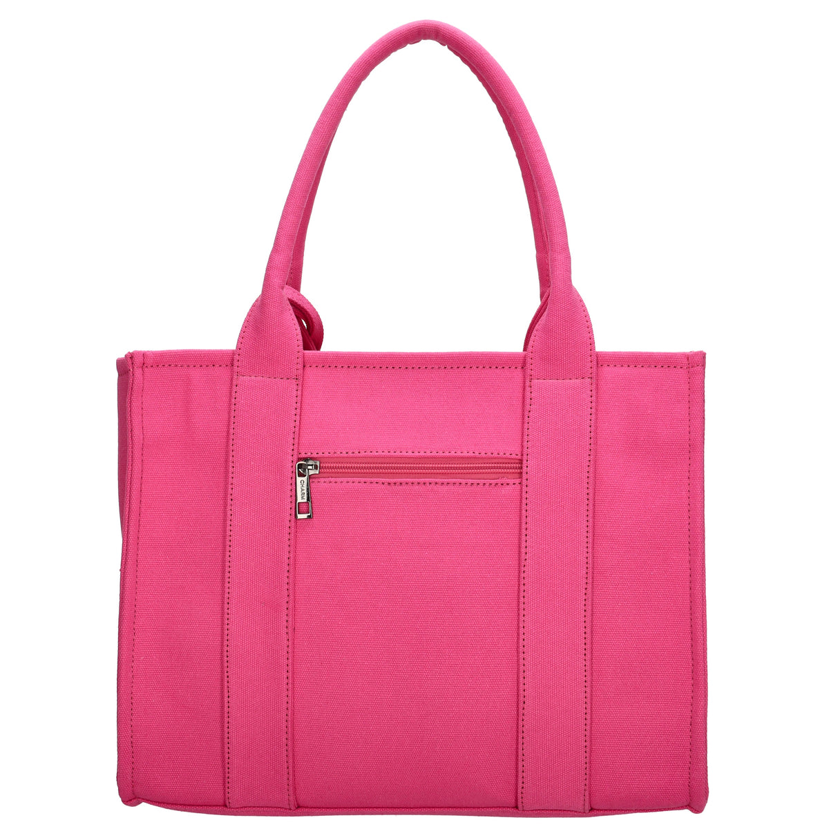 Leinenshopper 34 x 27cm in Fuchsia| Pink mit Reißverschluss - leder-accessoires.com