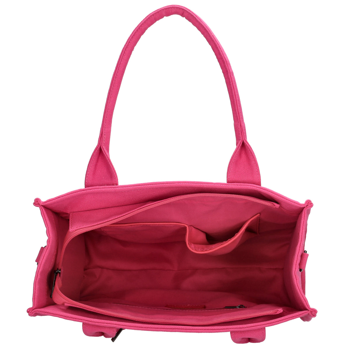 Leinenshopper 34 x 27cm in Fuchsia| Pink mit Reißverschluss - leder-accessoires.com