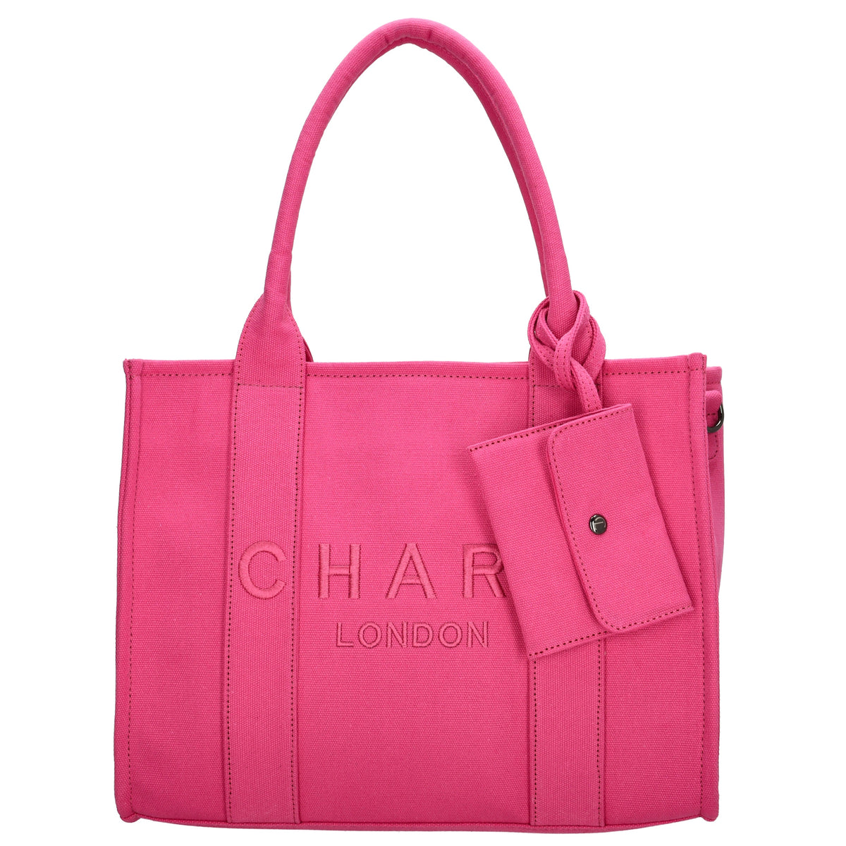 Leinenshopper 34 x 27cm in Fuchsia| Pink mit Reißverschluss - leder-accessoires.com
