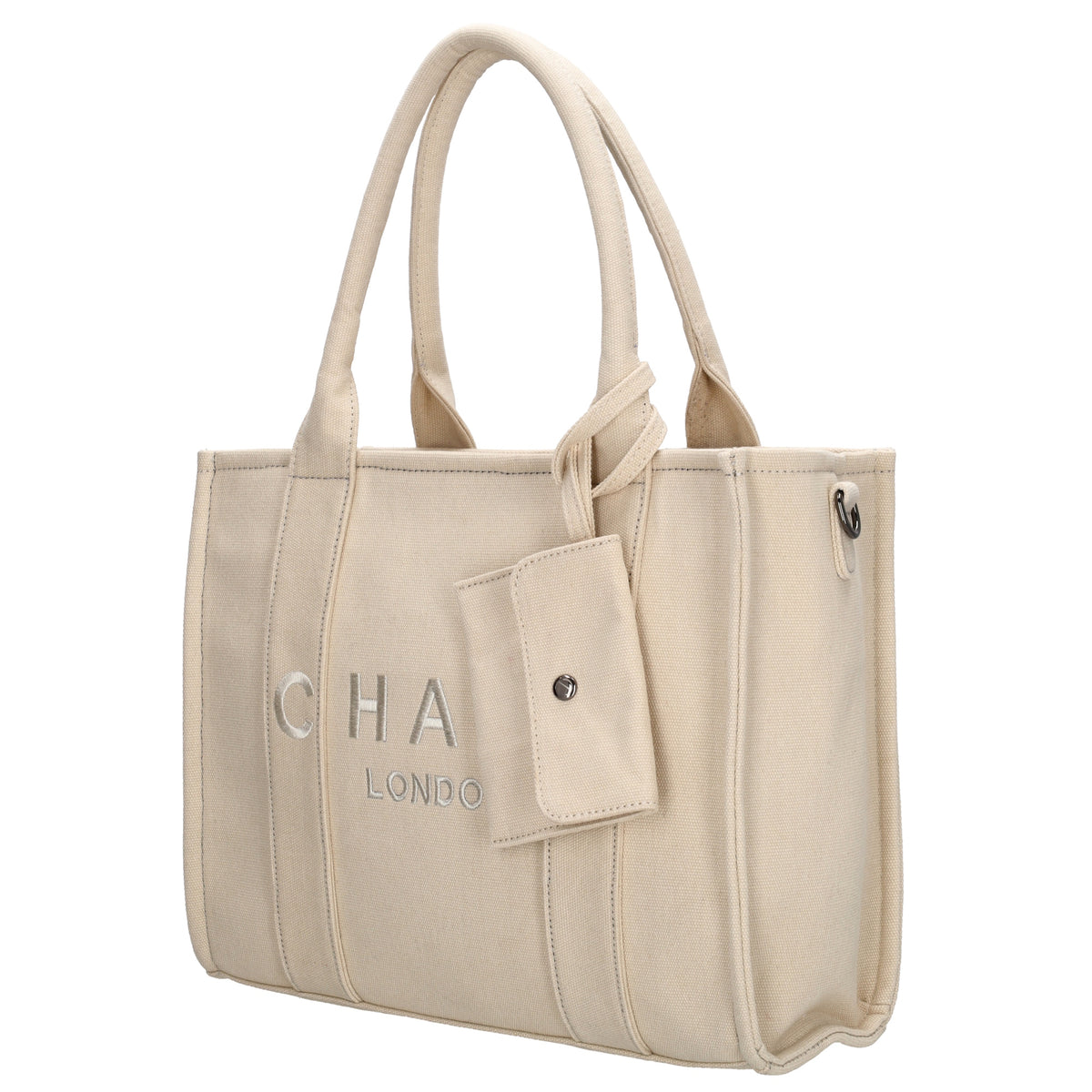 Leinenshopper 34 x 27cm in Sand mit Reißverschluss - leder-accessoires.com