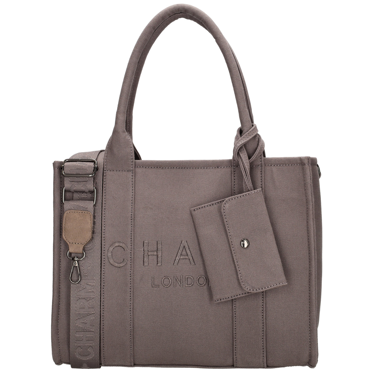 Leinenshopper 34 x 27cm in Grau mit Reißverschluss - leder-accessoires.com