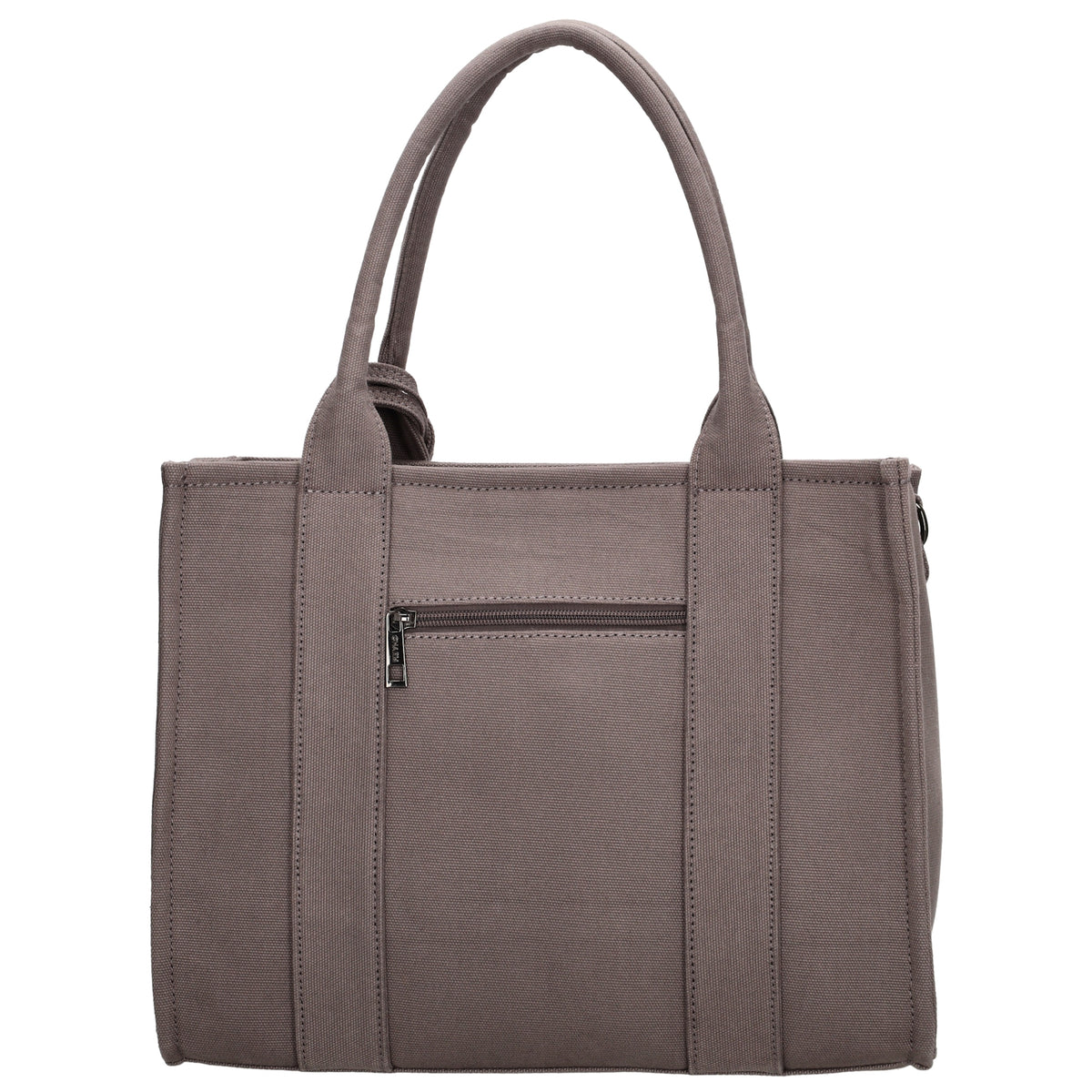 Leinenshopper 34 x 27cm in Grau mit Reißverschluss - leder-accessoires.com