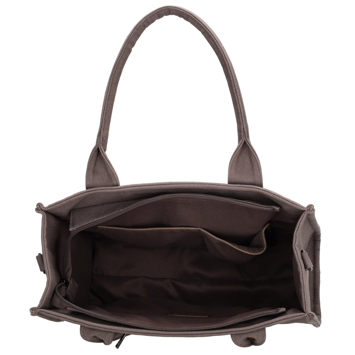 Leinenshopper 34 x 27cm in Grau mit Reißverschluss - leder-accessoires.com