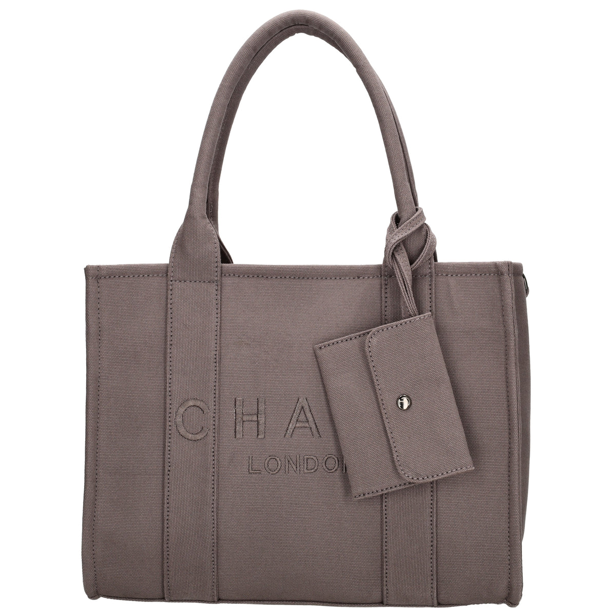 Leinenshopper 34 x 27cm in Grau mit Reißverschluss - leder-accessoires.com
