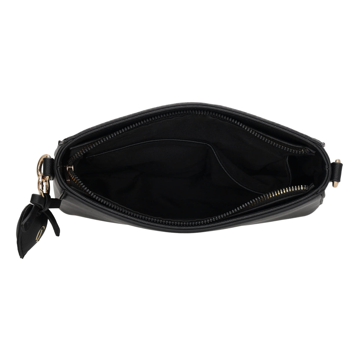Schultertasche 15x25cm in Schwarz mit Reißverschluss - leder-accessoires.com