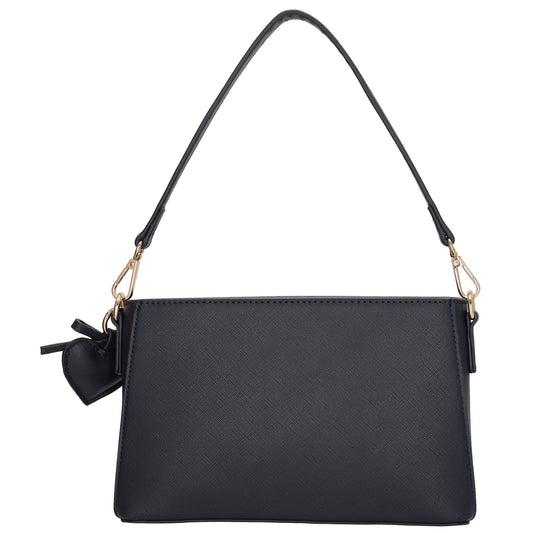 Schultertasche 15x25cm in Blau|Marine mit Reißverschluss - leder-accessoires.com