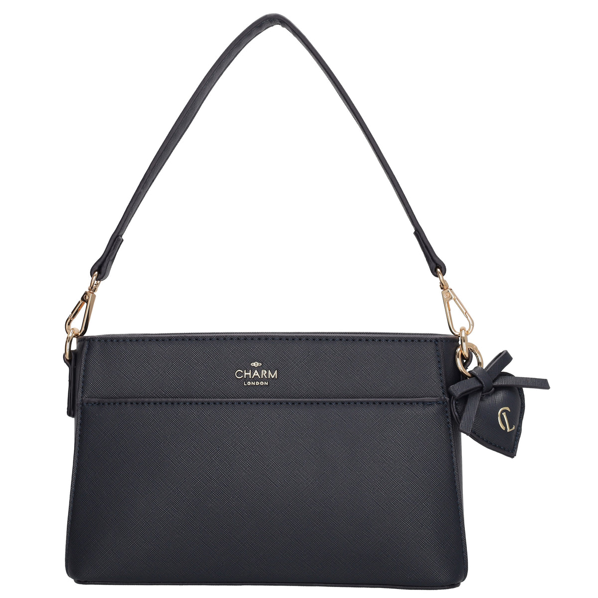 Schultertasche 15x25cm in Blau|Marine mit Reißverschluss - leder-accessoires.com