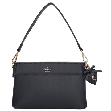 Schultertasche 15x25cm in Blau|Marine mit Reißverschluss - leder-accessoires.com