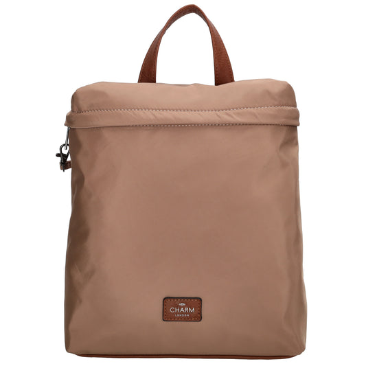 Rucksack 26 x 29cm in Taupe aus Nylon|Polyester - leder-accessoires.com
