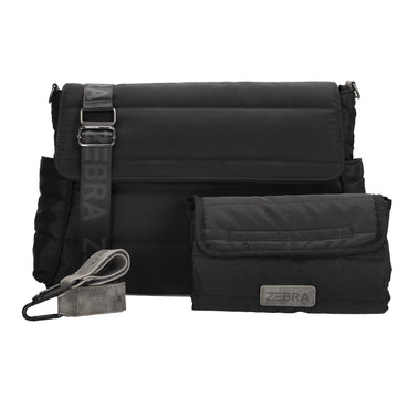 Wickeltasche in Schwarz 44 x 30cm aus Nylon - leder-accessoires.com