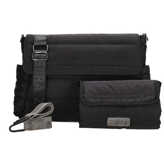 Wickeltasche in Schwarz 44 x 30cm aus Nylon - leder-accessoires.com