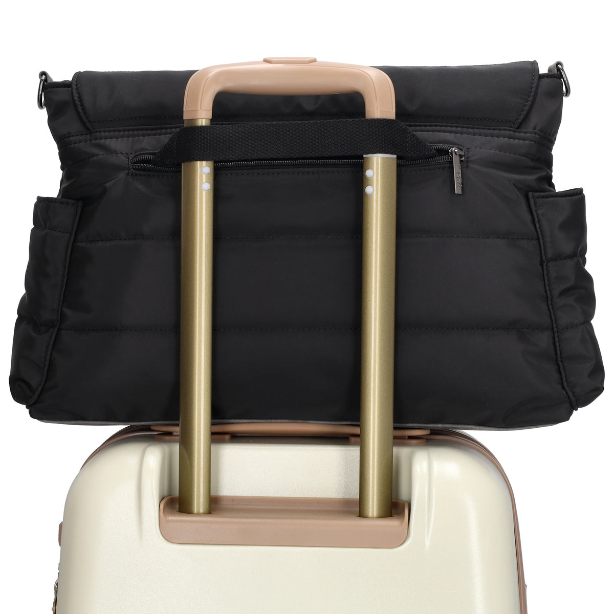 Wickeltasche in Schwarz 44 x 30cm aus Nylon - leder-accessoires.com