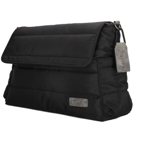 Wickeltasche in Schwarz 44 x 30cm aus Nylon - leder-accessoires.com