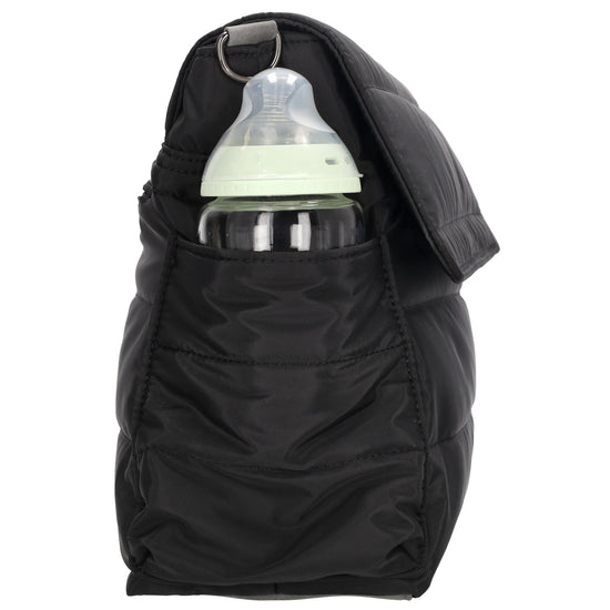 Wickeltasche in Schwarz 44 x 30cm aus Nylon - leder-accessoires.com