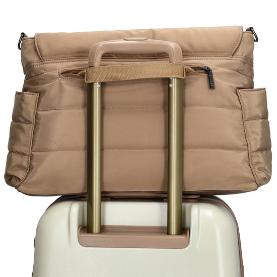 Wickeltasche in Taupe 44 x 30cm aus Nylon - leder-accessoires.com