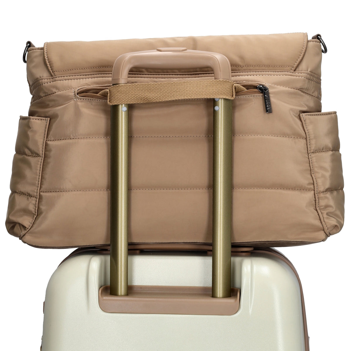 Wickeltasche in Taupe 44 x 30cm aus Nylon - leder-accessoires.com