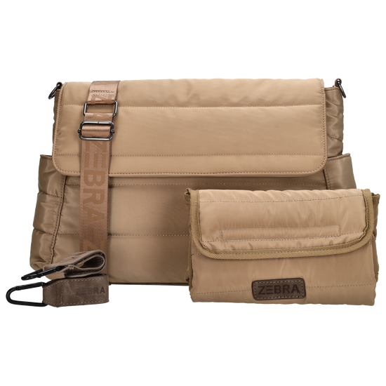Wickeltasche in Taupe 44 x 30cm aus Nylon - leder-accessoires.com