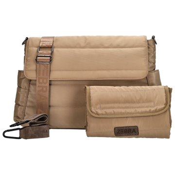 Wickeltasche in Taupe 44 x 30cm aus Nylon - leder-accessoires.com