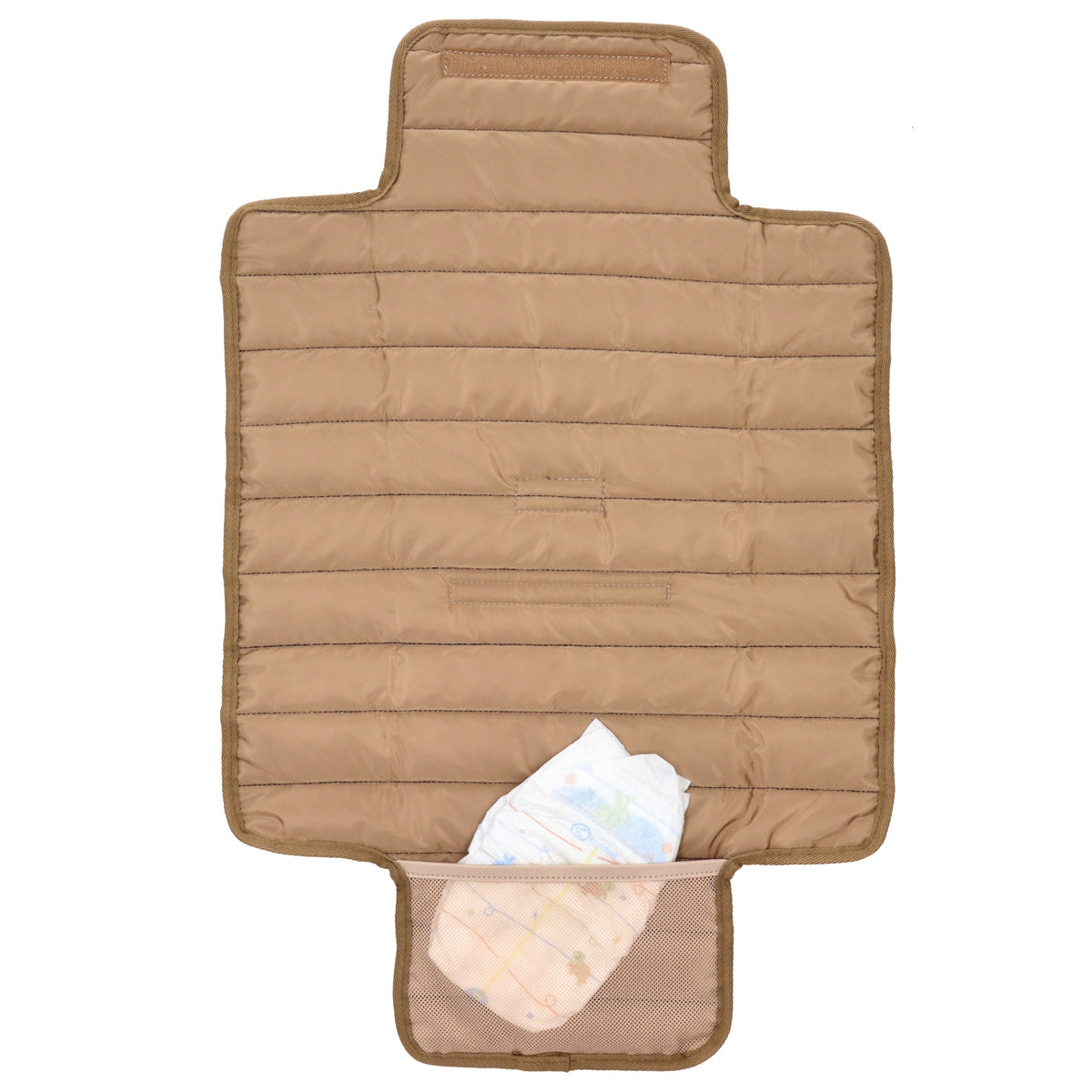 Wickeltasche in Taupe 44 x 30cm aus Nylon - leder-accessoires.com