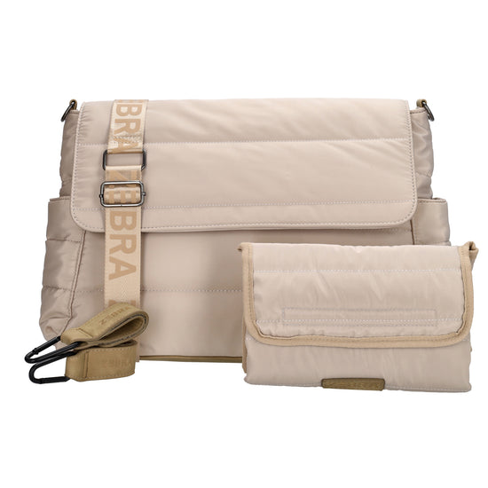 Wickeltasche in Helltaupe 44 x 30cm aus Nylon - leder-accessoires.com