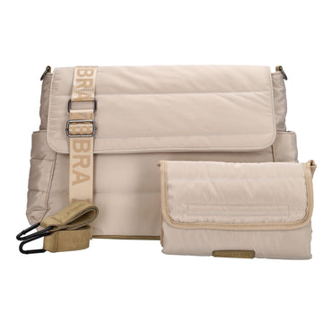 Wickeltasche in Helltaupe 44 x 30cm aus Nylon - leder-accessoires.com