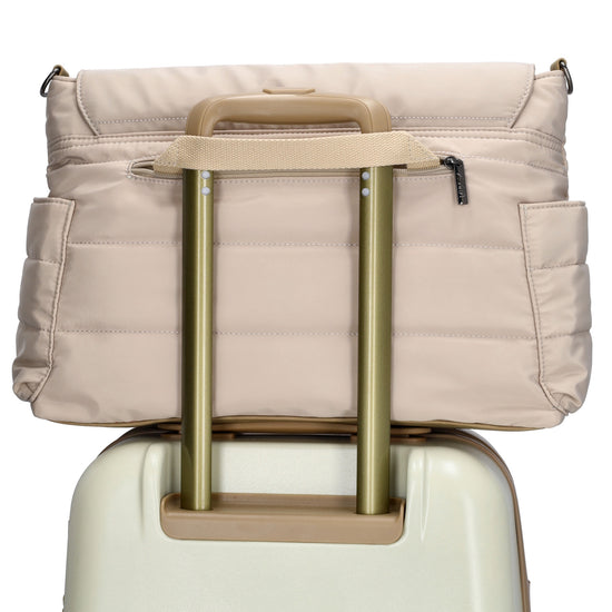 Wickeltasche in Helltaupe 44 x 30cm aus Nylon - leder-accessoires.com