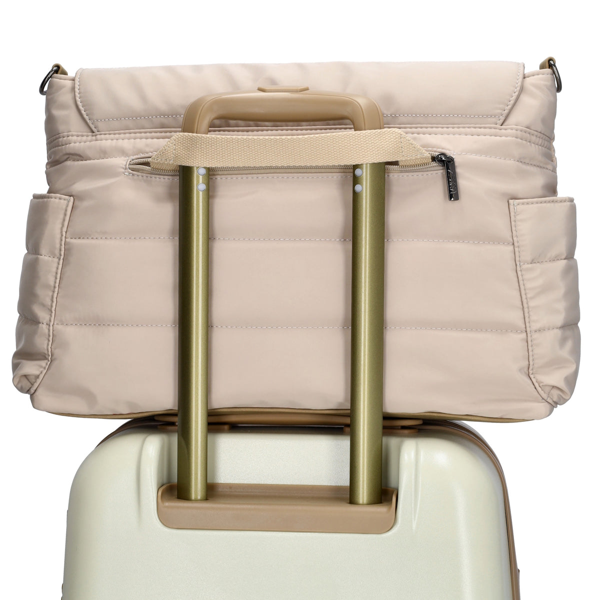 Wickeltasche in Helltaupe 44 x 30cm aus Nylon - leder-accessoires.com