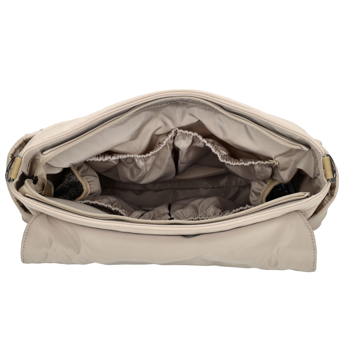 Wickeltasche in Helltaupe 44 x 30cm aus Nylon - leder-accessoires.com