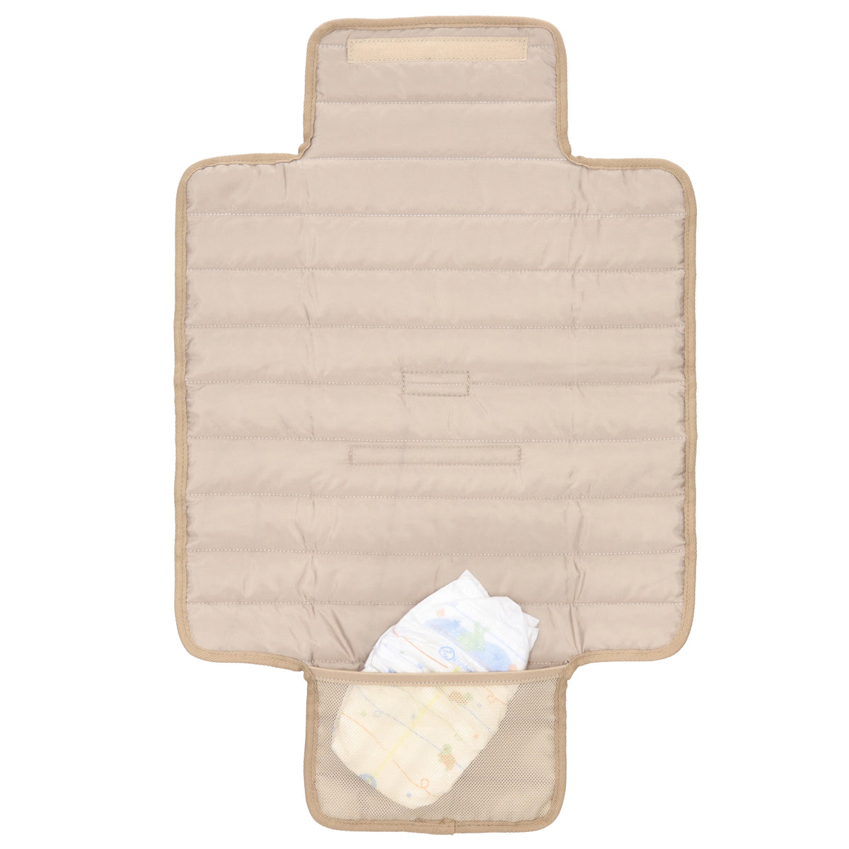 Wickeltasche in Helltaupe 44 x 30cm aus Nylon - leder-accessoires.com