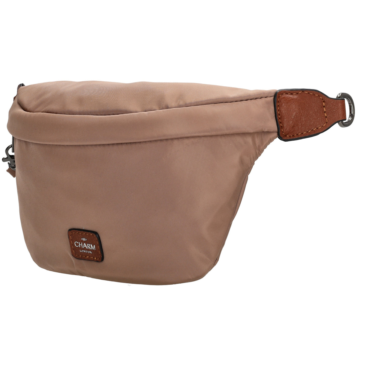 Bodybag 22x14cm in Taupe mit Reißverschluss - leder-accessoires.com