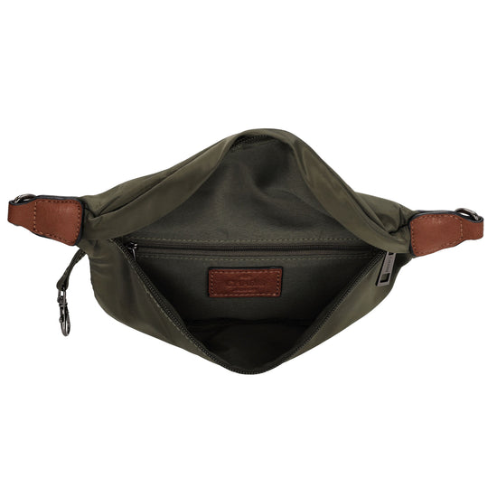 Bodybag 22x14cm in Oliv|Grün mit Reißverschluss - leder-accessoires.com