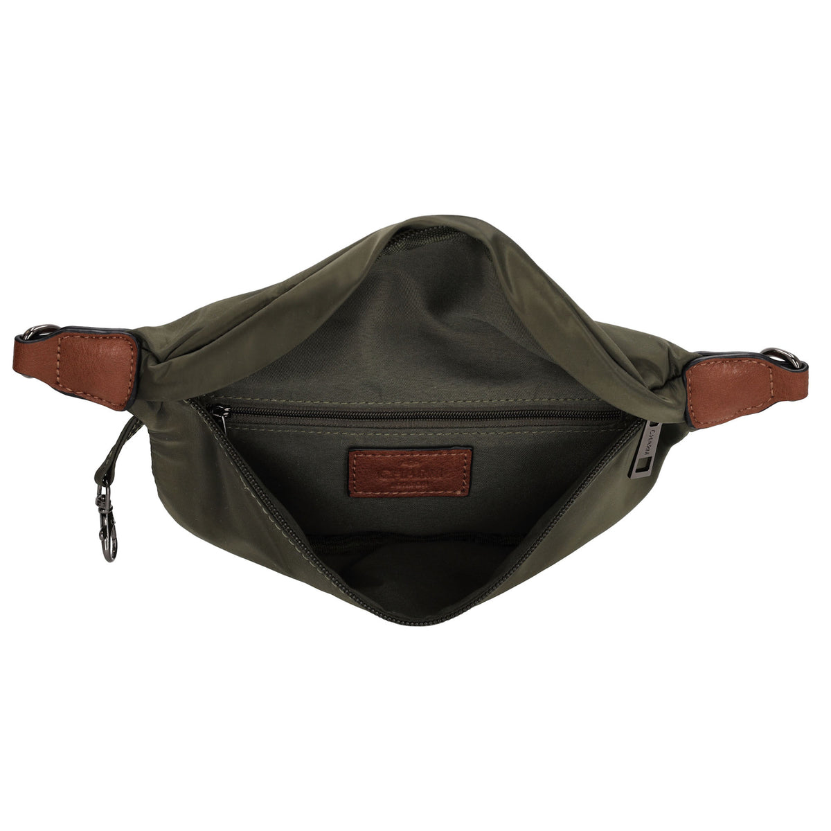 Bodybag 22x14cm in Oliv|Grün mit Reißverschluss - leder-accessoires.com