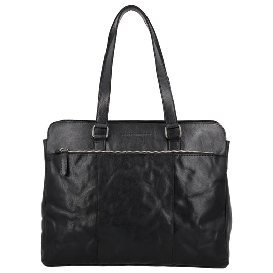 Business-| Laptoptasche 40x32cm in Schwarz mit Reißverschluss - leder-accessoires.com