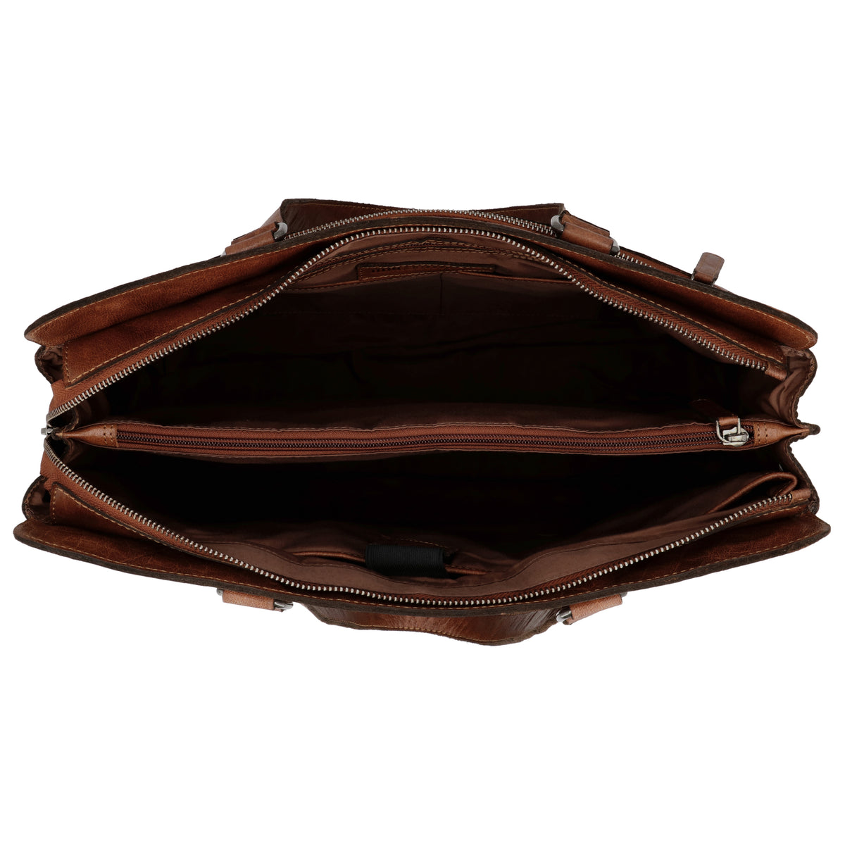 Business-| Laptoptasche 40x32cm in Cognac mit Reißverschluss - leder-accessoires.com