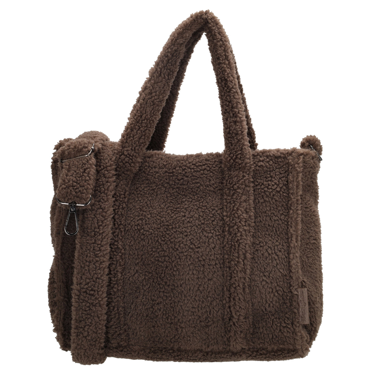 Dunkelbraune Teddy Tasche Damen mit Schulterriemen