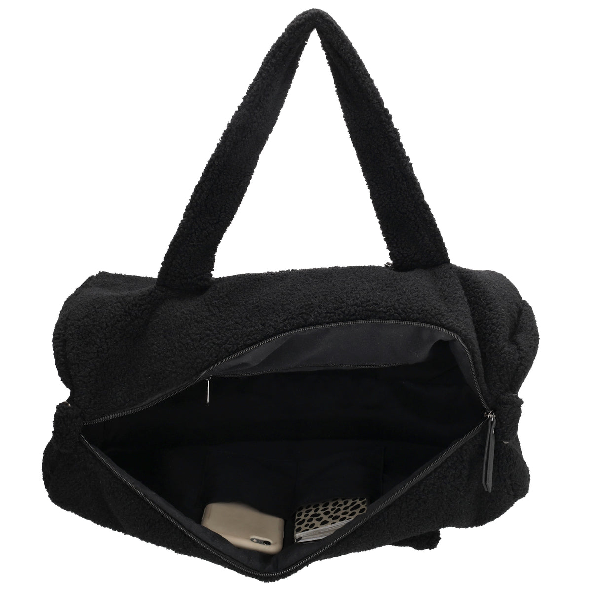 Reisetasche Teddy 50x32cm  in Schwarz mit Reißverschluss - leder-accessoires.com