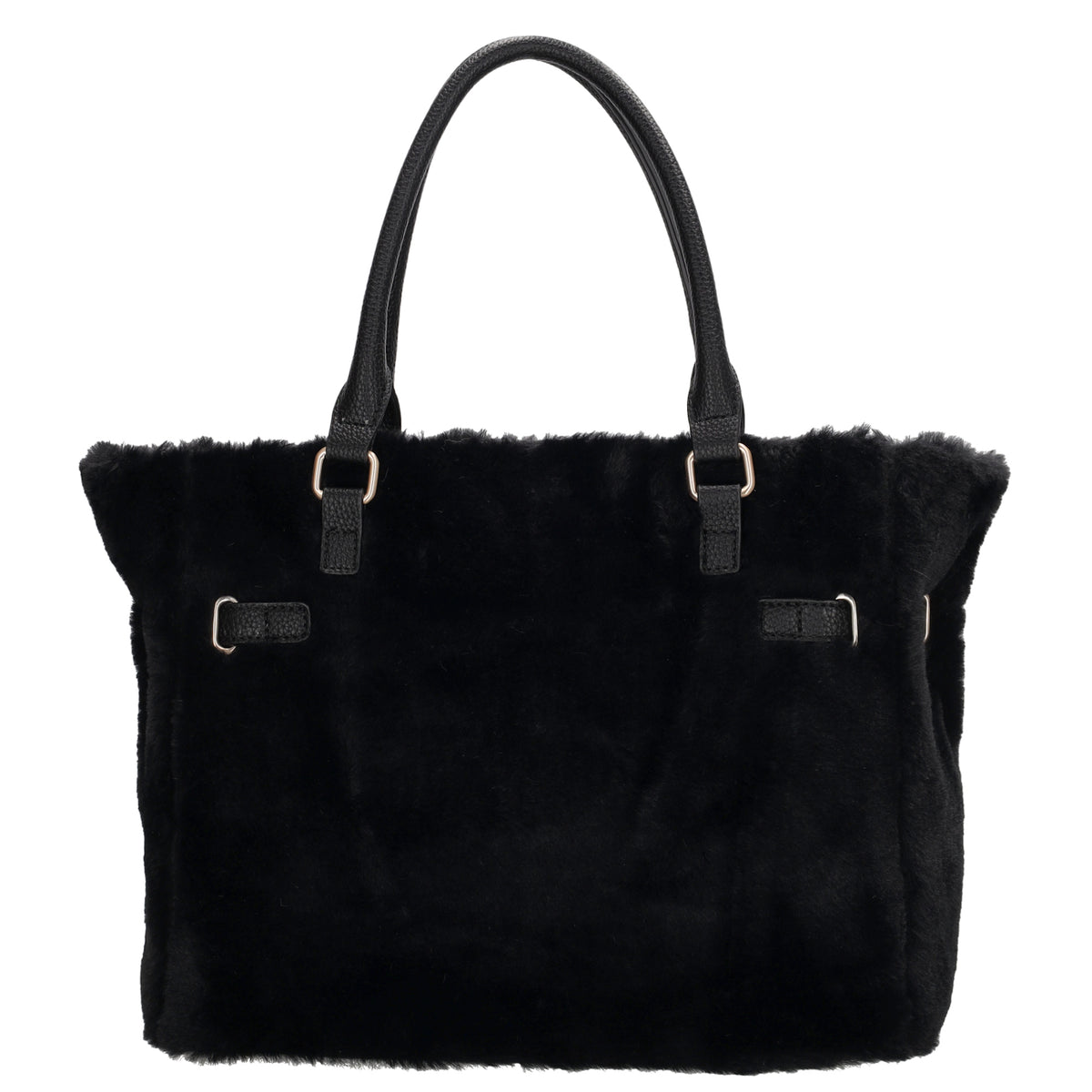 Shopper 30x40cm aus Kunstfell in Schwarz - leder-accessoires.com