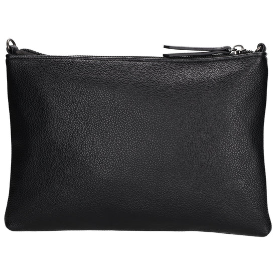 Clutch|Umhängetasche 25x17cm in Schwarz aus Kunstleder - leder-accessoires.com