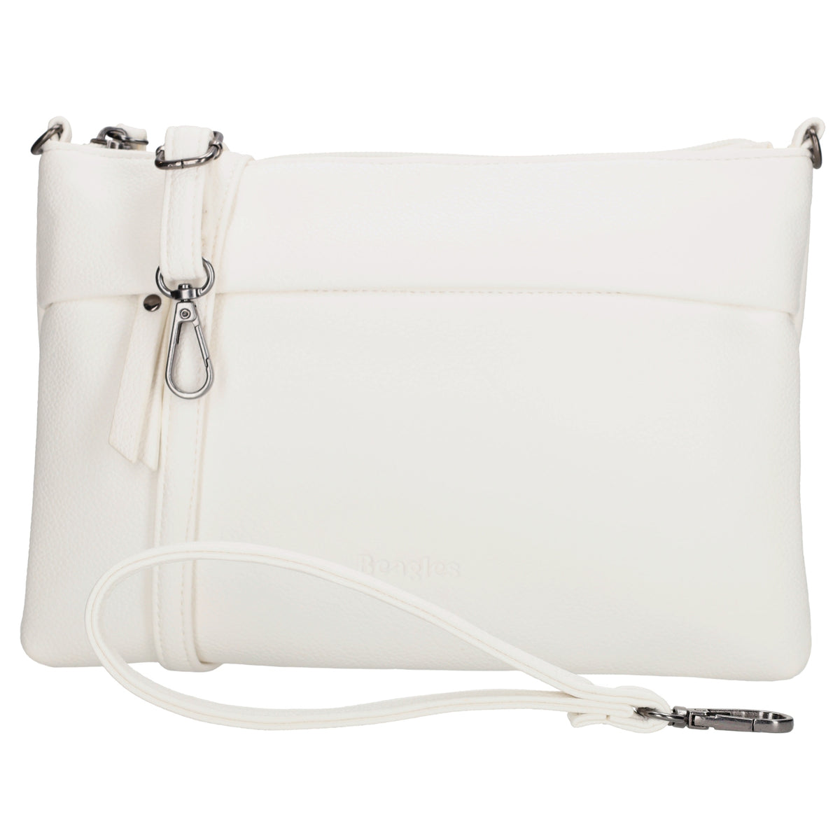 Clutch|Umhängetasche 25x17cm in Weiß aus Kunstleder - leder-accessoires.com