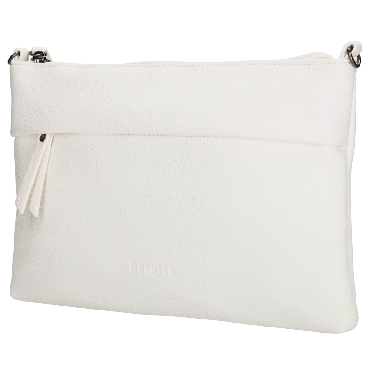 Clutch|Umhängetasche 25x17cm in Weiß aus Kunstleder - leder-accessoires.com