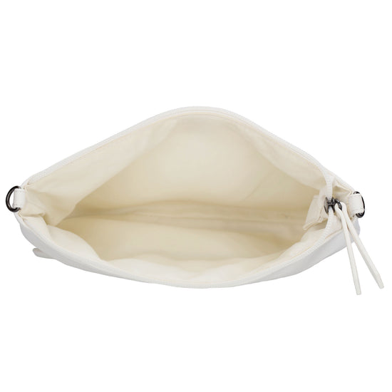 Clutch|Umhängetasche 25x17cm in Weiß aus Kunstleder - leder-accessoires.com