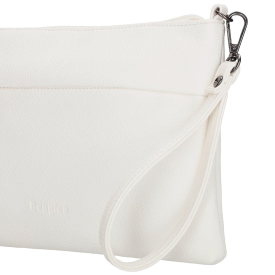 Clutch|Umhängetasche 25x17cm in Weiß aus Kunstleder - leder-accessoires.com