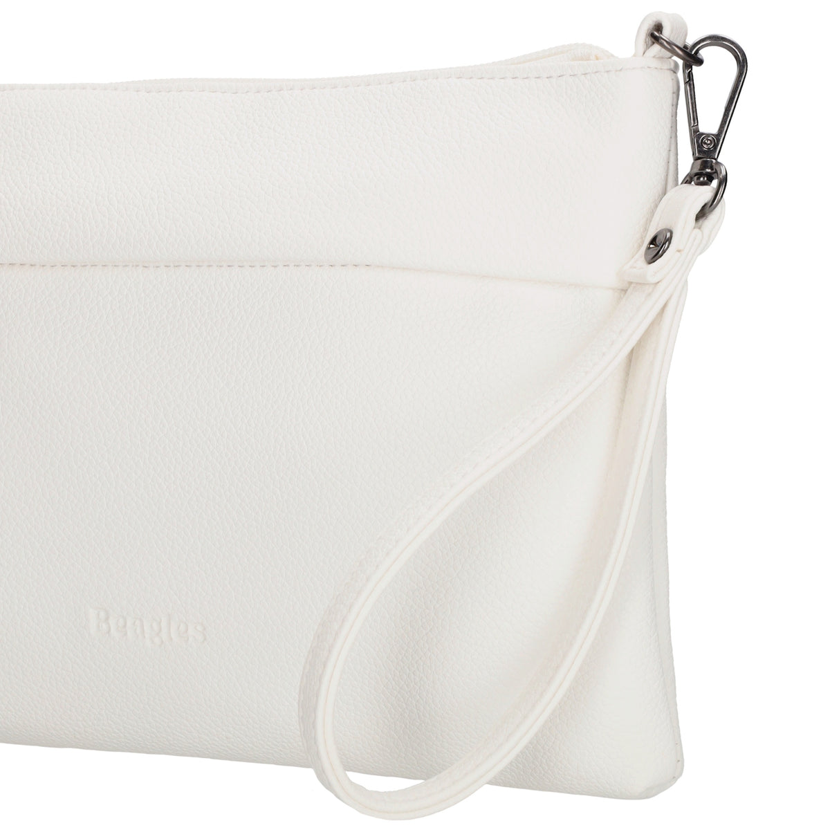 Clutch|Umhängetasche 25x17cm in Weiß aus Kunstleder - leder-accessoires.com