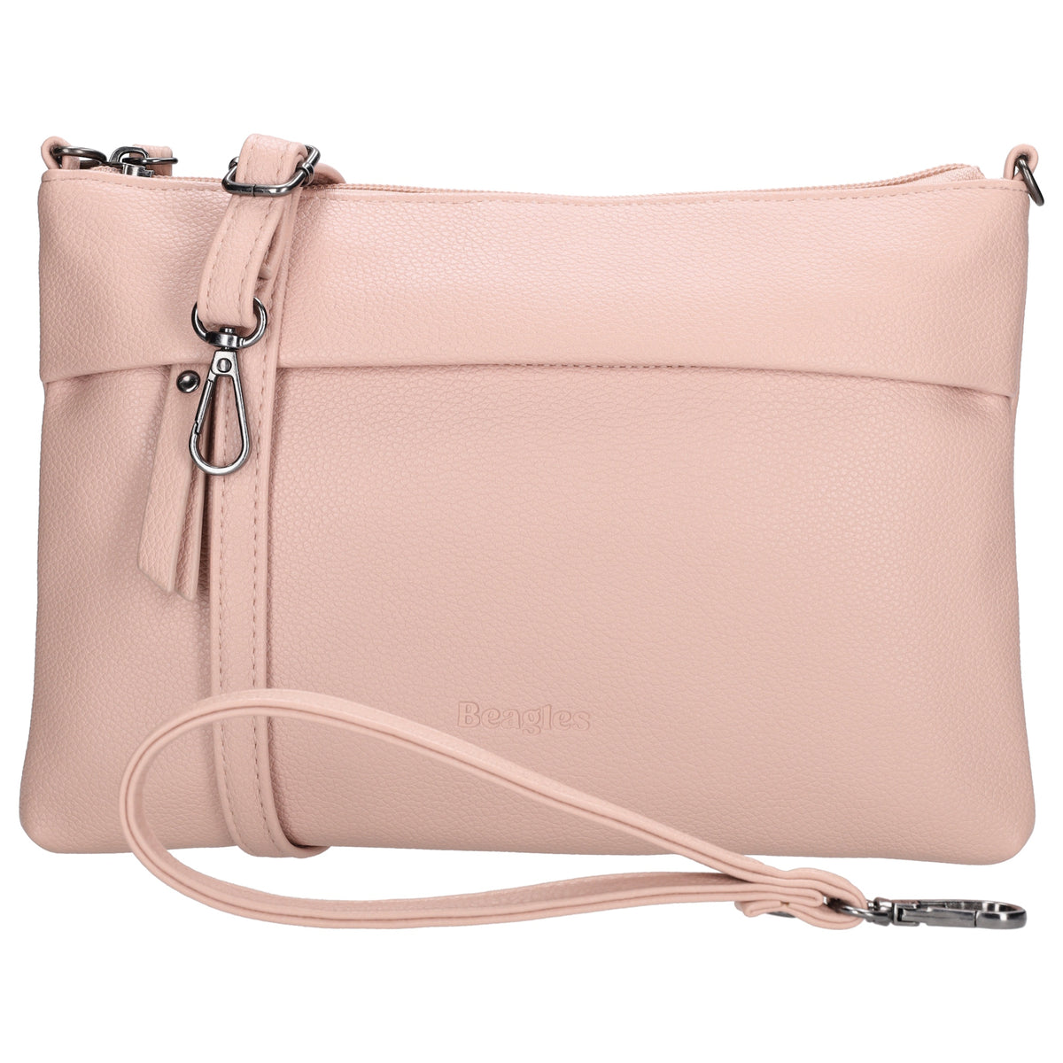 Clutch|Umhängetasche 25x17cm in Altrosa aus Kunstleder - leder-accessoires.com
