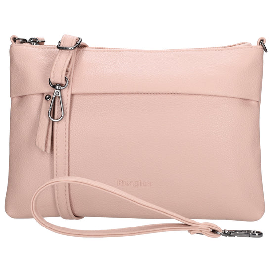 Clutch|Umhängetasche 25x17cm in Altrosa aus Kunstleder - leder-accessoires.com