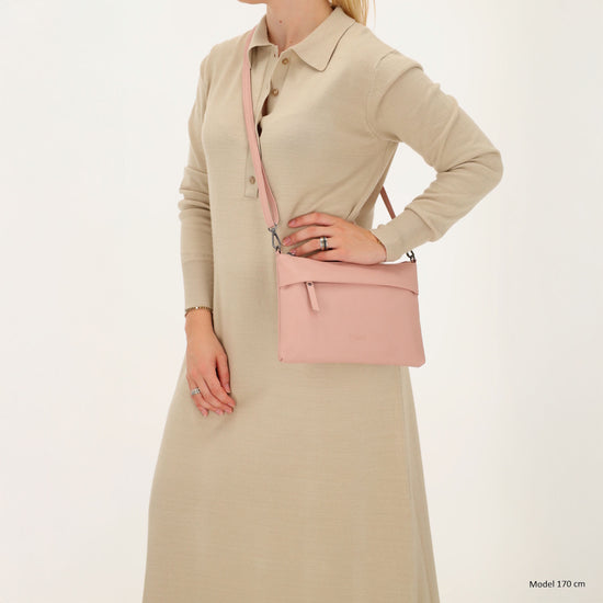 Clutch|Umhängetasche 25x17cm in Altrosa aus Kunstleder - leder-accessoires.com