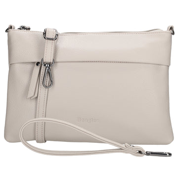 Clutch|Umhängetasche 25x17cm in Helltaupe aus Kunstleder - leder-accessoires.com