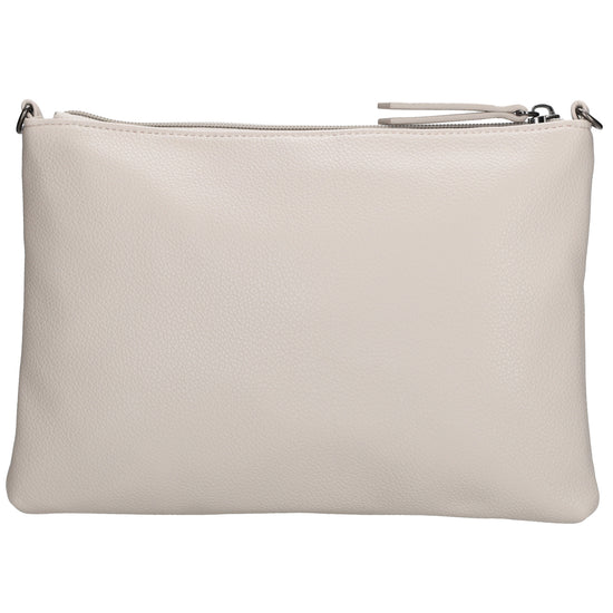 Clutch|Umhängetasche 25x17cm in Helltaupe aus Kunstleder - leder-accessoires.com