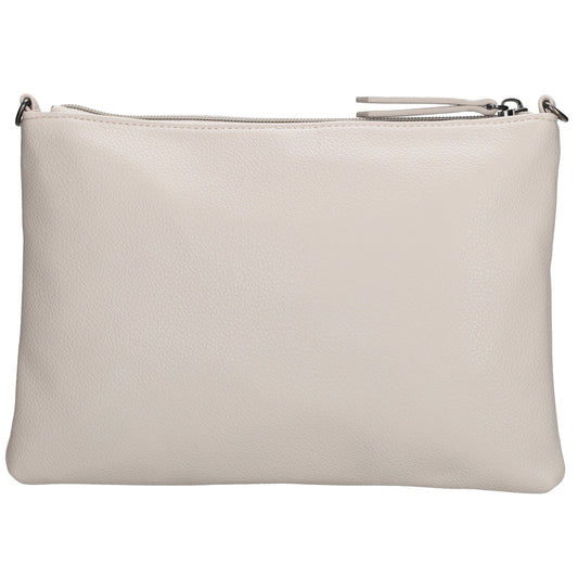 Clutch|Umhängetasche 25x17cm in Helltaupe aus Kunstleder - leder-accessoires.com